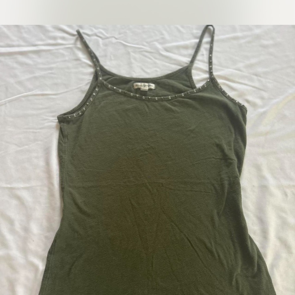 American Eagle Outfitters Studded Dark Green Camisole